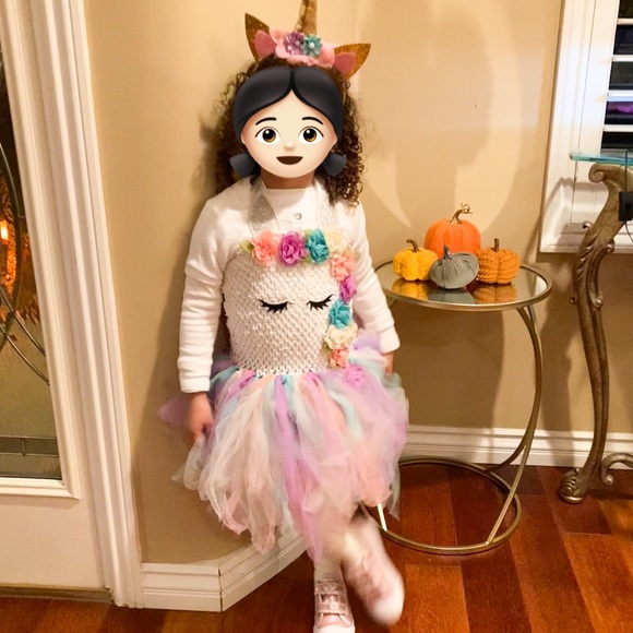 Unicorn Tutu Dress with Floral Accent Costume - Picture 5 of 5